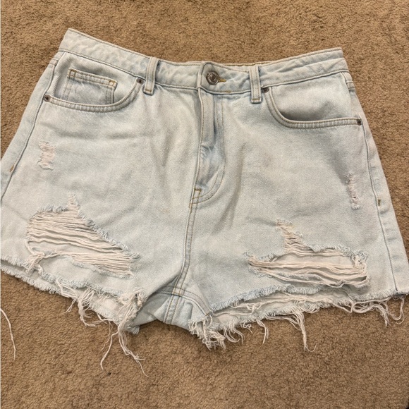 Forever 21 Pants - Light Blue Distressed Denim Shorts Forever 21